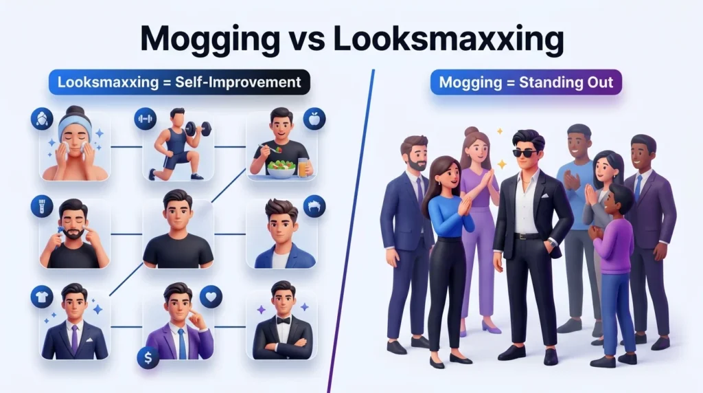 Mogging vs Looksmaxxing
