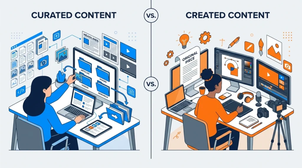 Difference Between Curated and Created Content