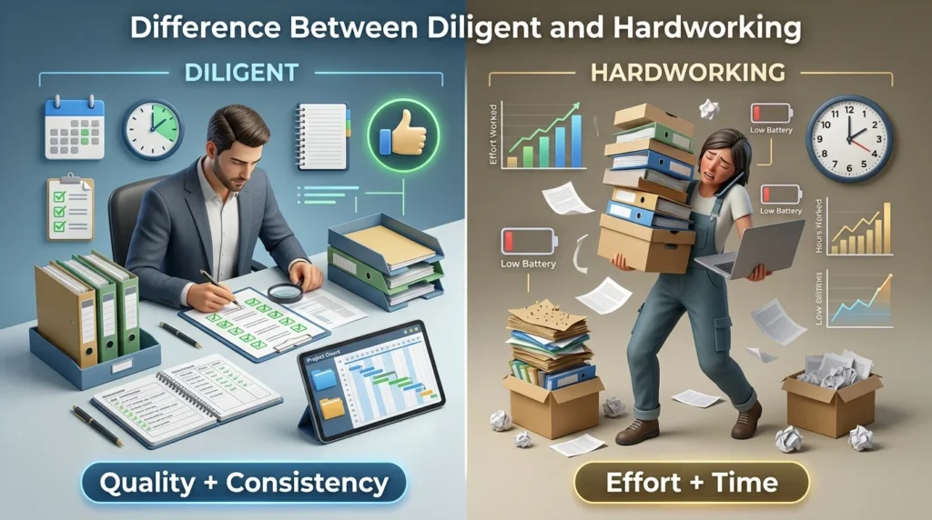 Difference Between Diligent and Hardworking