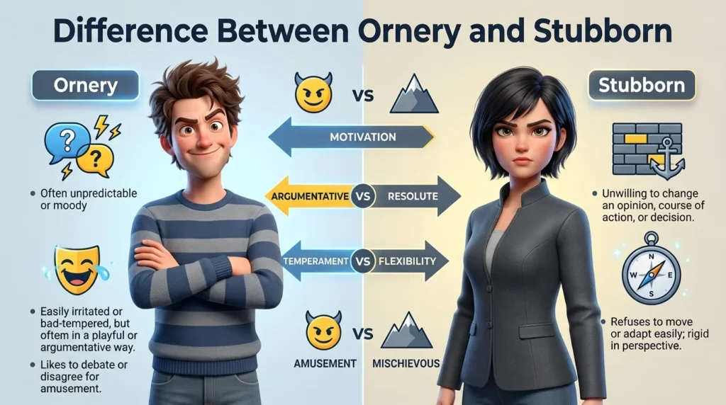 Difference Between Ornery and Stubborn