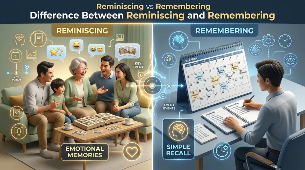 Difference Between Reminiscing and Remembering