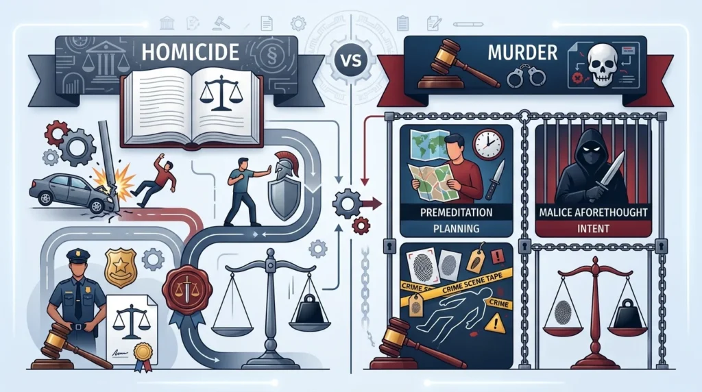 Homicide vs Murder Difference