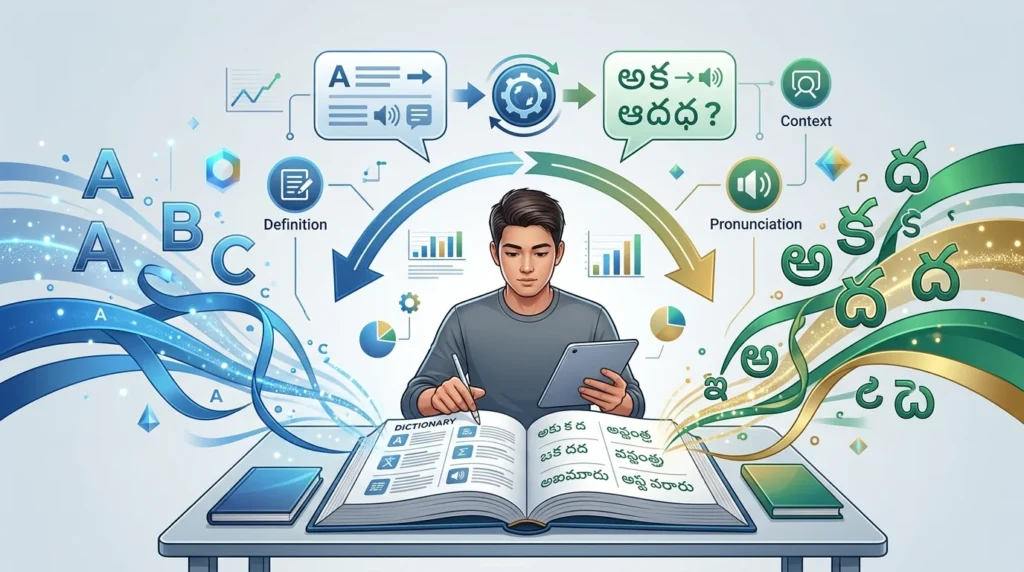 English in Telugu Meaning